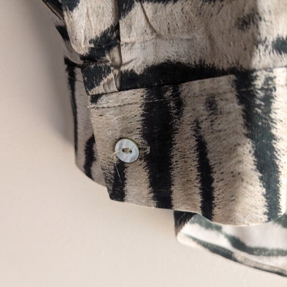 L'agence Holly Tiger Print Blouse In Coconut Husk - Picture 13 of 13